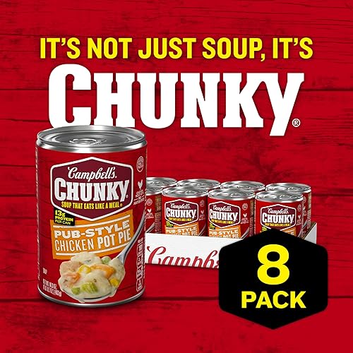 Miniatura 4 de Campbell's Chunky - Sopa de pastel de pollo al estilo pub, lata de 16.3 onzas, caja de 8 unidades