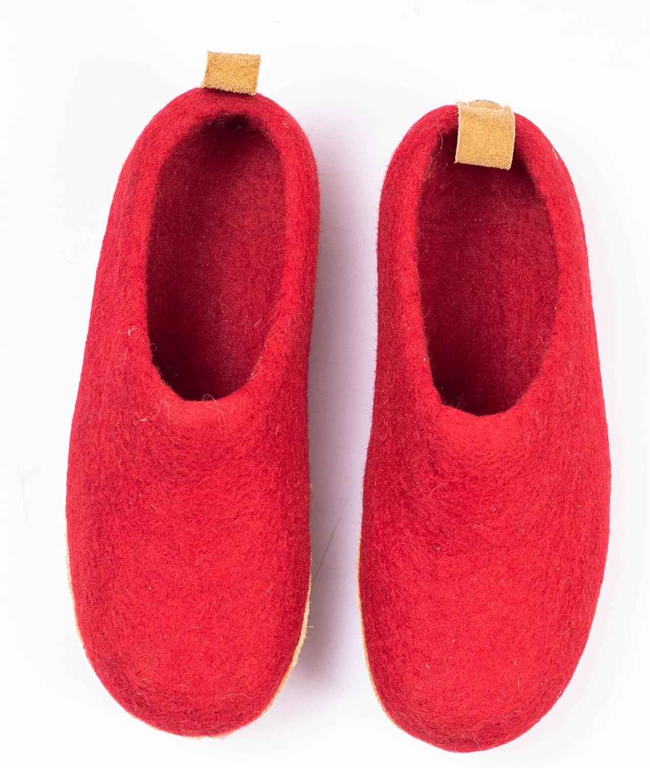 Wool Indoor Slippers - Natural Organic Wool, Genuine Leather Sole, Handmade in Nepal - Cozy, Warm, Soft, Unisex Non-Slip House Shoes for Men & Women - Perfect for Winter Comfort - Image 4