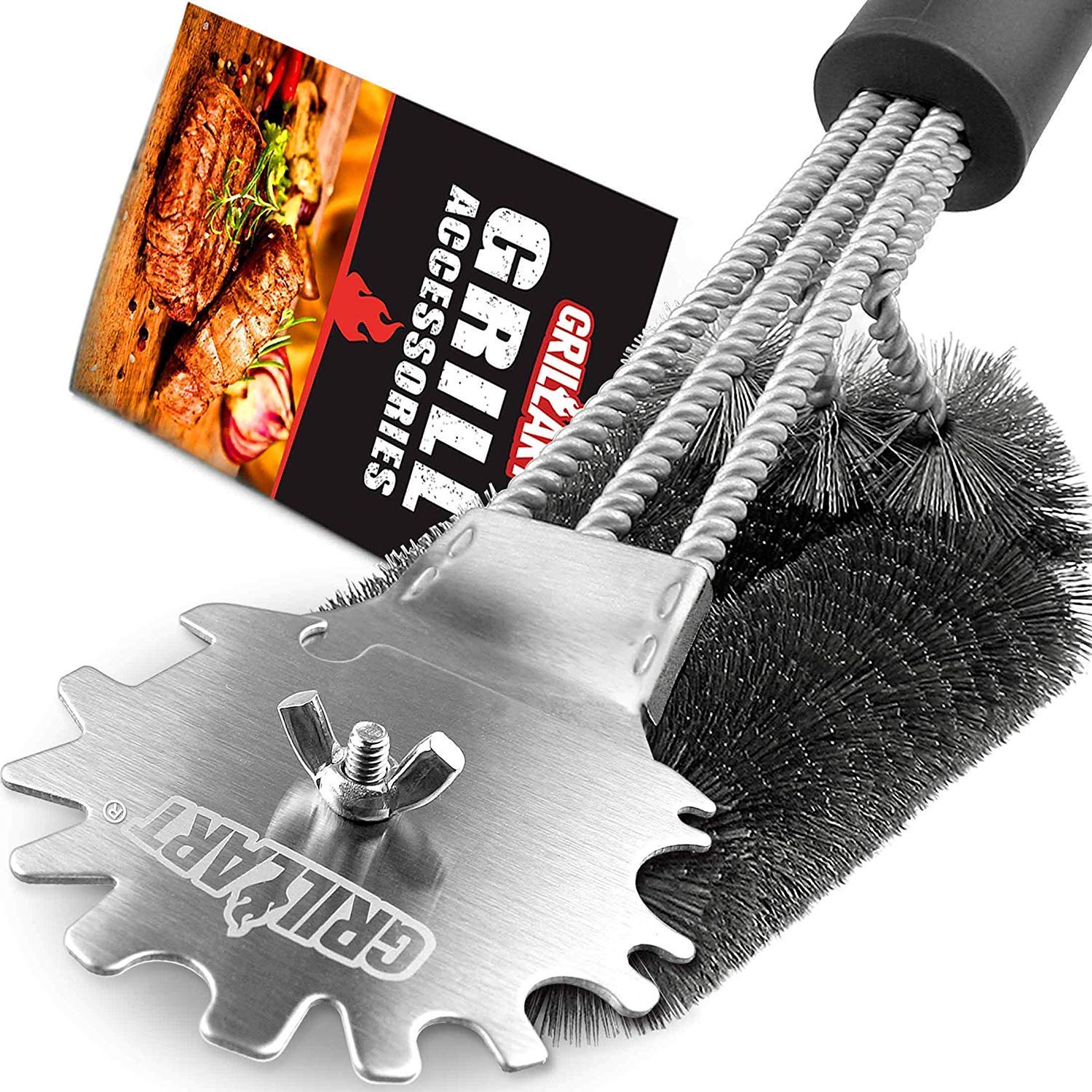 Grillart Grill Brush And Scraper 18 Inch Best Bbq Grill Cleaner Brush Scrubber Stainless Steel Wire Bristles Barbecue Cleaning Tool Perfect Grill Accessories For Weber Gas Charcoal Grilling Grates Buy