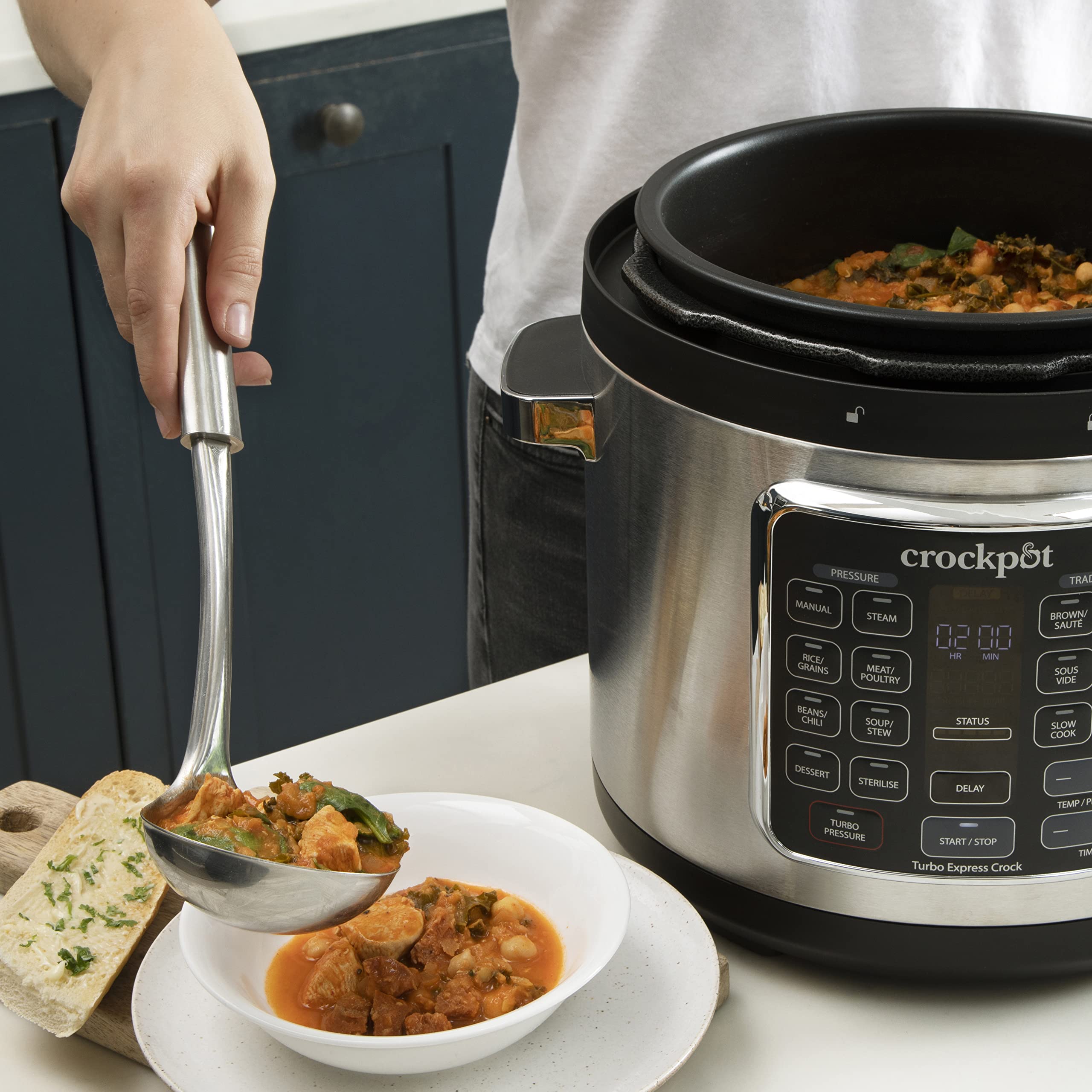 Crock-Pot Turbo Express wielofunkcyjny garnek do gotowania | możliwości przygotowania 14 w 1 | wolnowar, odkurzacz parowy, szybkowar i więcej | 5,6 l (więcej niż 6 osób) | CSC062X