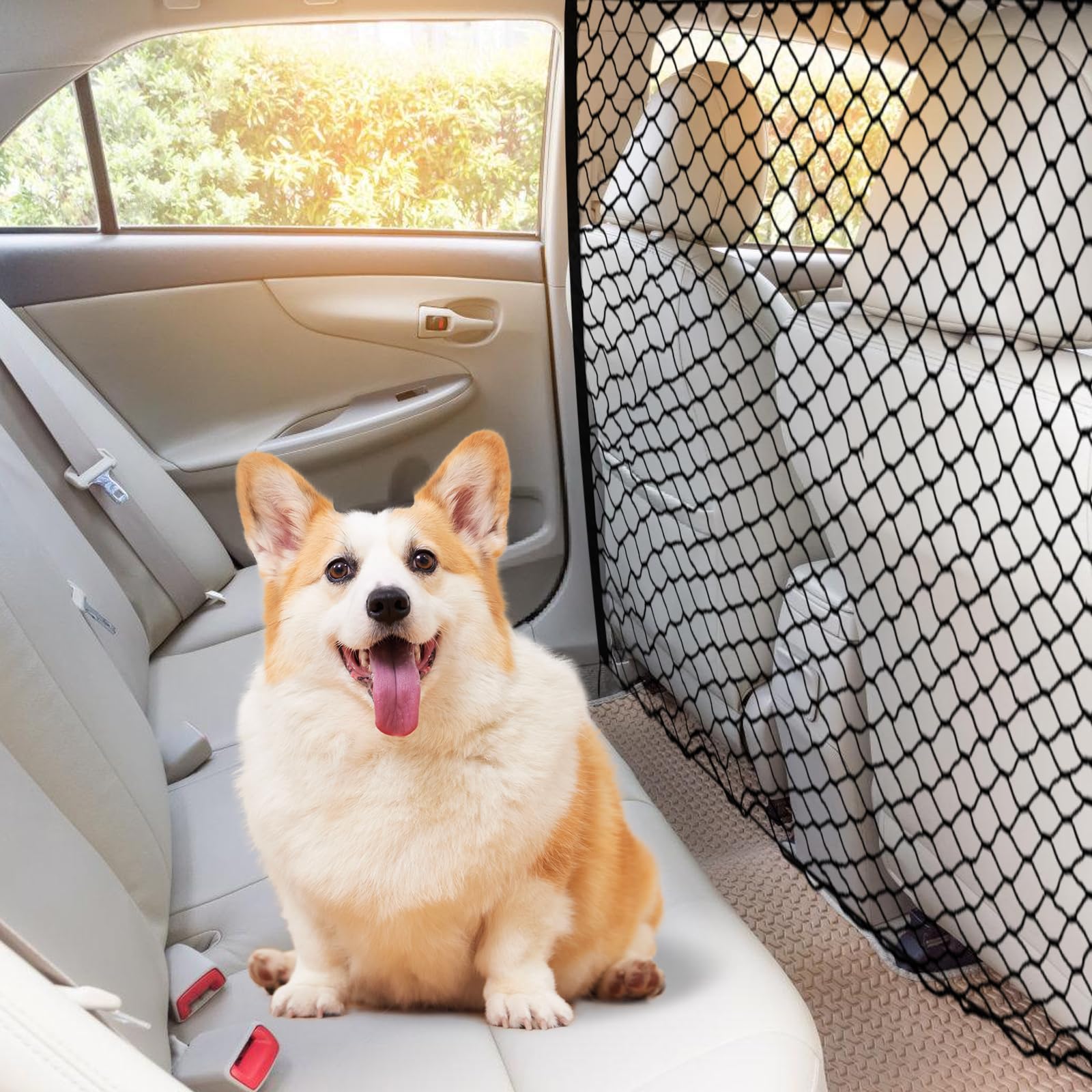 PORFOYO Rejilla De Protección para Coche,120 * 90 CM Reja Coche Perro Maletero Universal con Ganchos,Red Grande para Maletero De Coche,Red Maletero De Coche para Maletero De Coche