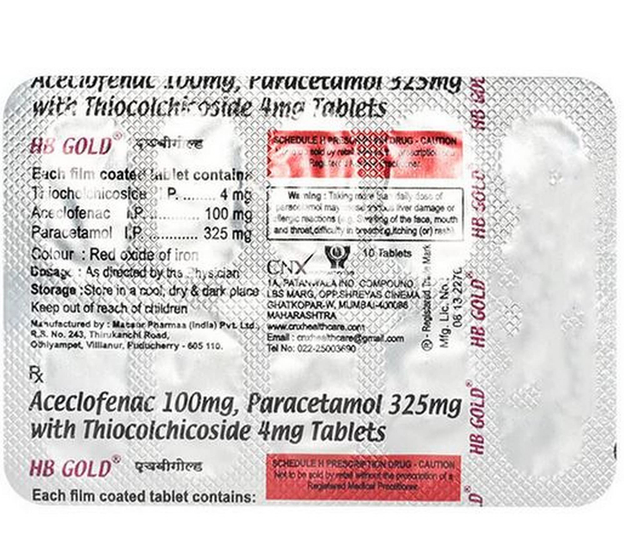 HB Gold - Strip of 10 Tablets