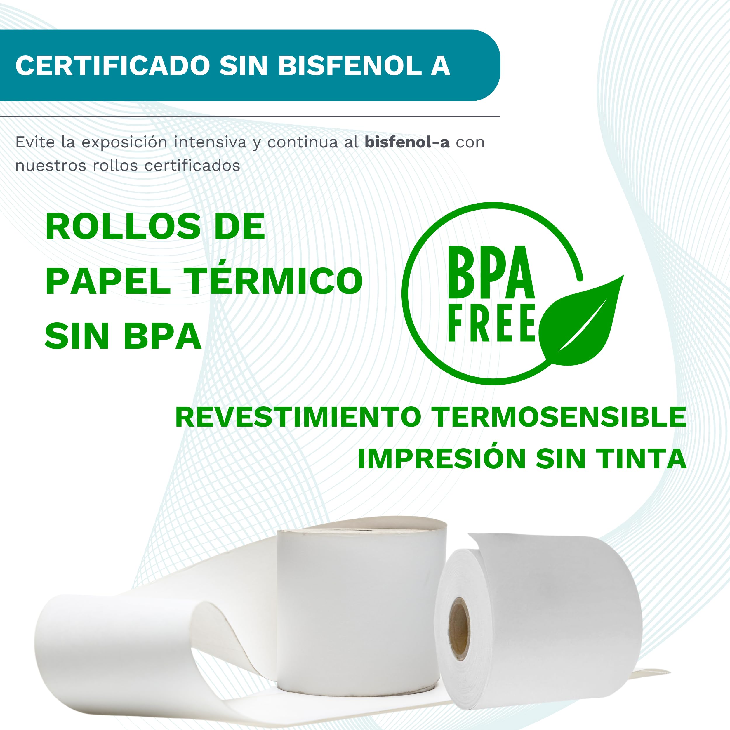 Papel Térmico 80x80 mm - 50 Rollos Papel Impresora Térmica y TPV - Hojas para Tickets - Compatible Impresora, Caja Registradora y Básculas - Sin Bisfenol A - 60 Gr - 50 Metros/Rollo - La Casa del TPV