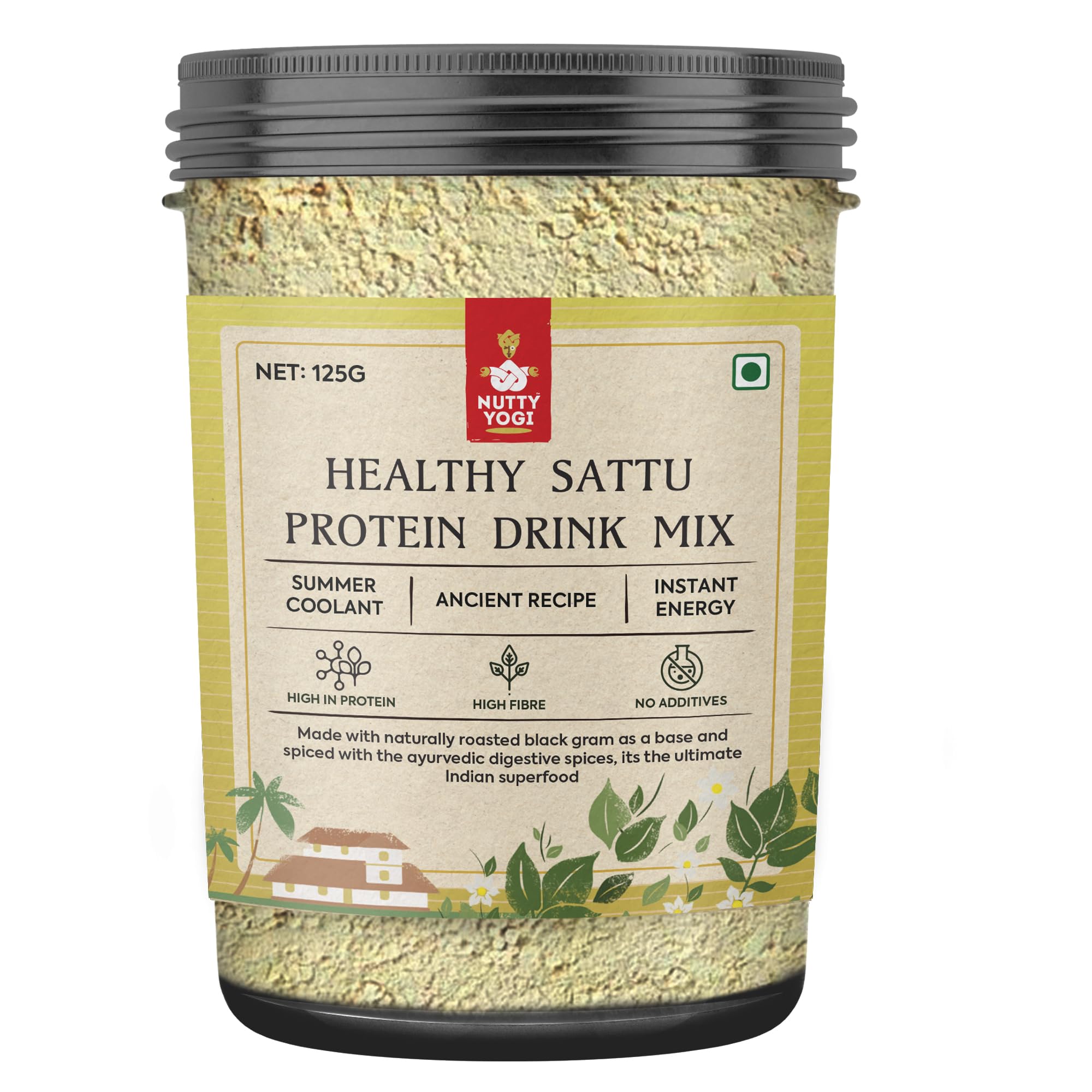 Nutty Yogi Sattu - Indian Protein Mix I Roasted Black Gram Flour I Pure Sattu Atta I 100% Vegan, Nutritious, High Fibre, Healthy I Mix with Wheat Flour to Make chapatis I 100gm (Pack of 4) (B09F9D3GXN) Amazon Price History, Amazon Price Tracker