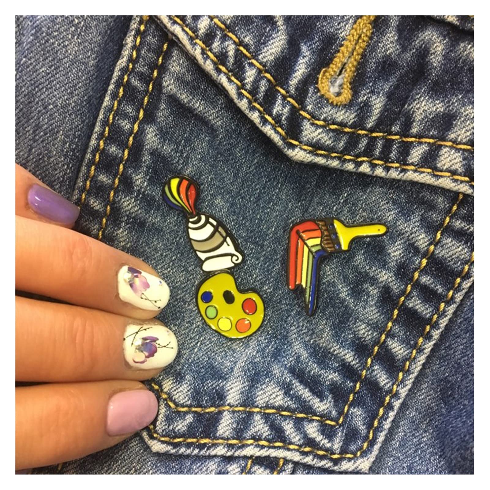 Brosche Künstler Regenbogen Emaille Pins Sammlung Broschen Maler Bleistift Alpaka Jacken Anstecknadel Schmuck Geschenke