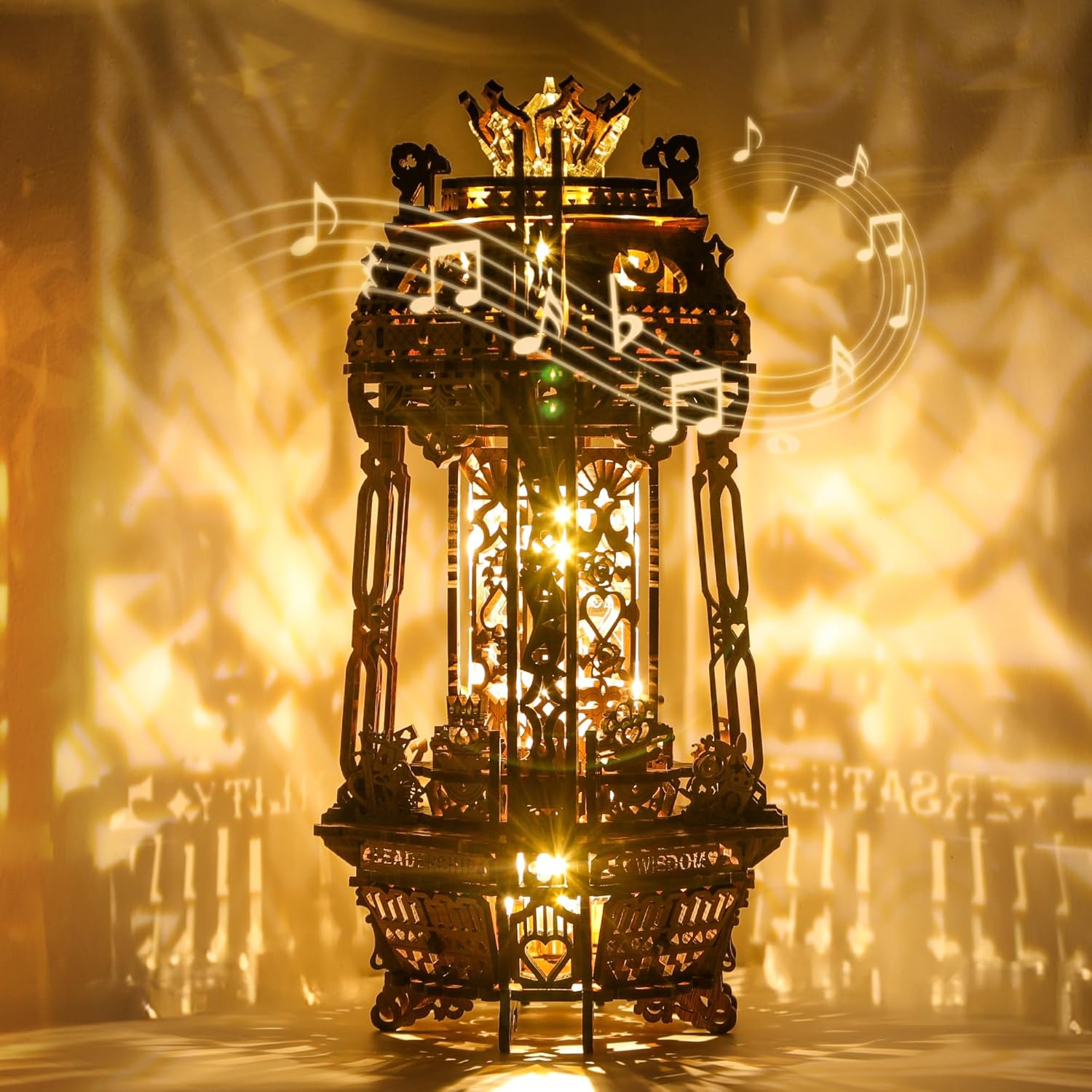 LED 3D Wood Puzzle Poker World Projector Lamp – DIY Craft Kit with LED Lights and Music Box – Creative Poker-Themed Lamp, Nightlight Gift for Home Décor (Black Walnut) LED 3D Wood Puzzle Poker World Projector Lamp – DIY Craft Kit with LED Lights and Music Box – Creative Poker-Themed Lamp, Nightlight Gift for Home Décor (Black Walnut)