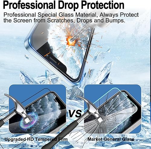 Miniatura 4 de VANAVAGY Protector de pantalla de vidrio compatible con iPhone 13 Pro de 6.1 pulgadas, 2 unidades, resistente a los arañazos, protector inclinado