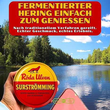 Surströmming - The ORIGINAL Röda Ulven - Swedish specialty in a can including recipe guide - Sürstrüming Fish 400g/300g
