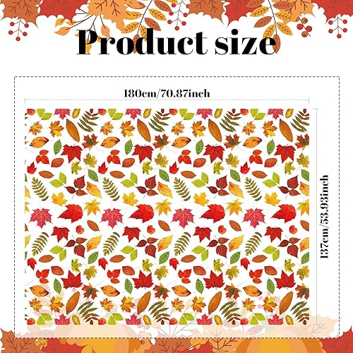 Miniatura 2 de Mantel de otoño de Acción de Gracias, 3 piezas, plástico, hojas de otoño, rectangular, para otoño, cosecha, para Acción de Gracias, otoño, cosecha,