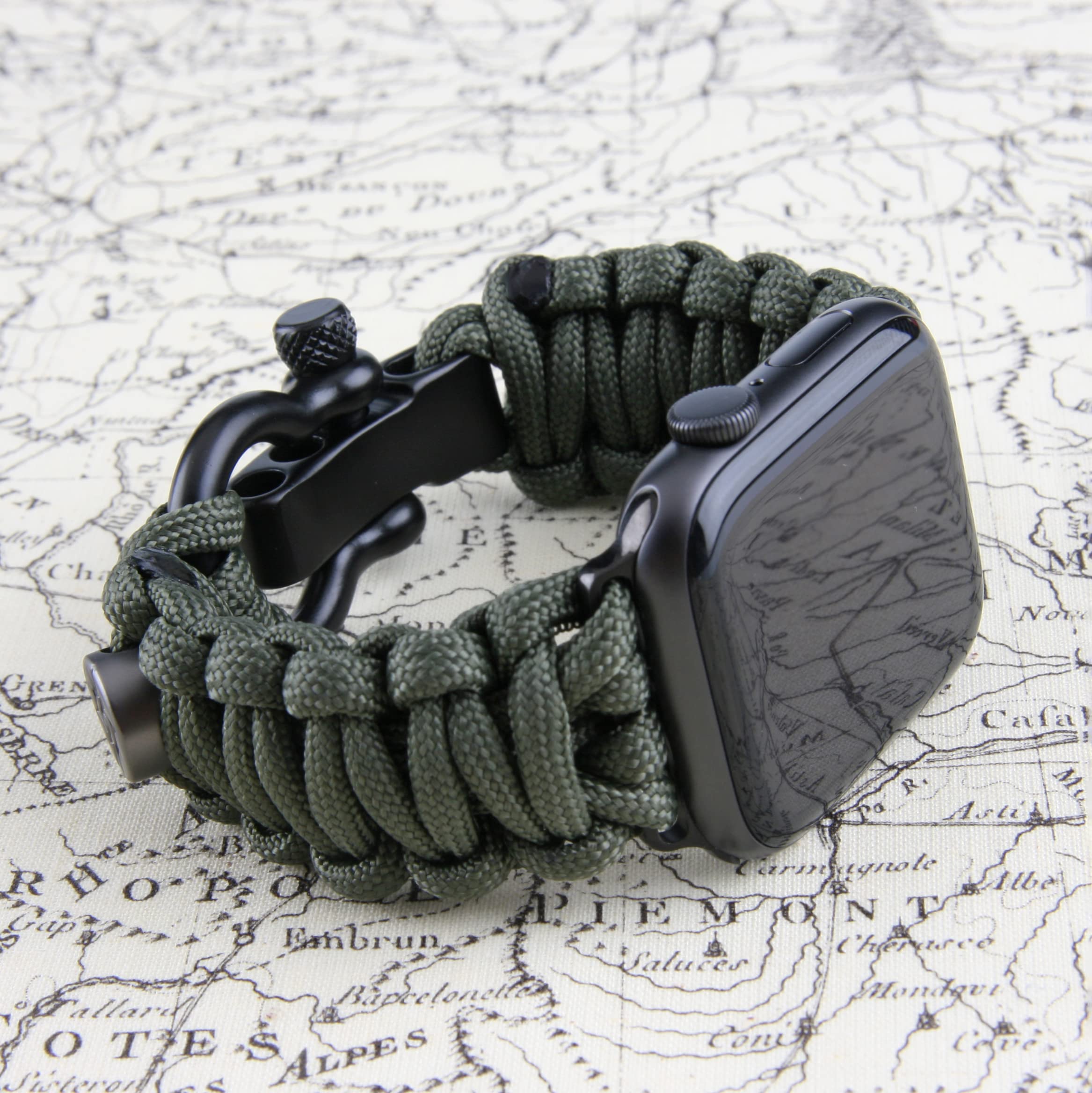KORDIZ Survivor – Nylon-Paracord-Armband für Apple Watch, kompatibel mit Apple Watch Ultra 3, Ultra 2/1 [49 mm] & Serie 11, 10, 9, 8, 7-1, SE3, SE2, SE [46 mm, 45 mm, 44 mm, 42 mm] – mit verstellbarem
