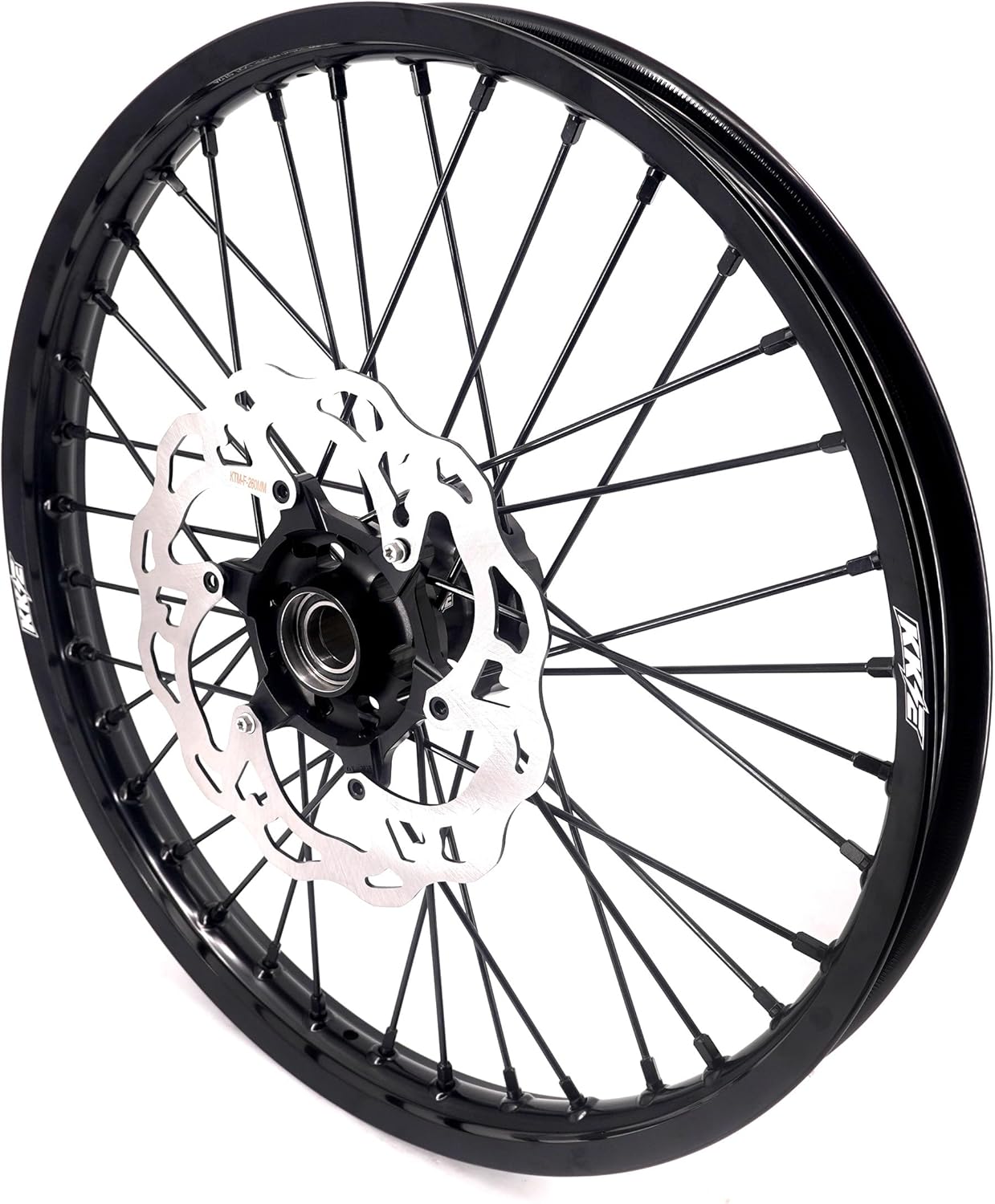 KKE 1.6 * 21/2.15 * 18 CNC Hub E-moto Electric Dirtbike Alloy Wheels Rims Fit STARK VARG Alpha 80HP (Standard) All Black With disc