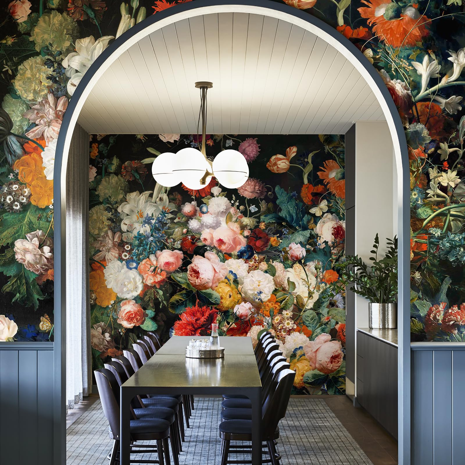 Dark Floral Wall Mural Peel and Stick 177