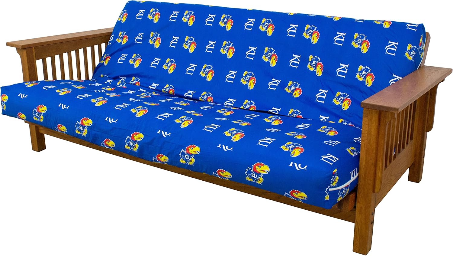 College Covers Everything Comfy Kansas Jayhawks Futon Cover, Full (54" x 76" x 6") Size Fits 6" and 8" Mats