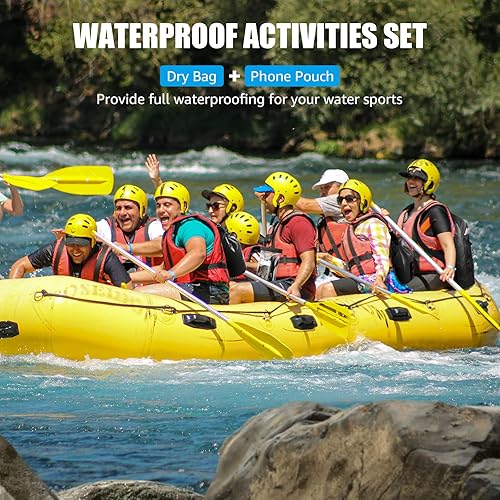 Miniatura 4 de MATEPROX Bolsa seca impermeable para hombre y mujer, bolsas de playa flotantes de 5 litros para kayak, barco, pesca, rafting y campamento con bolsa