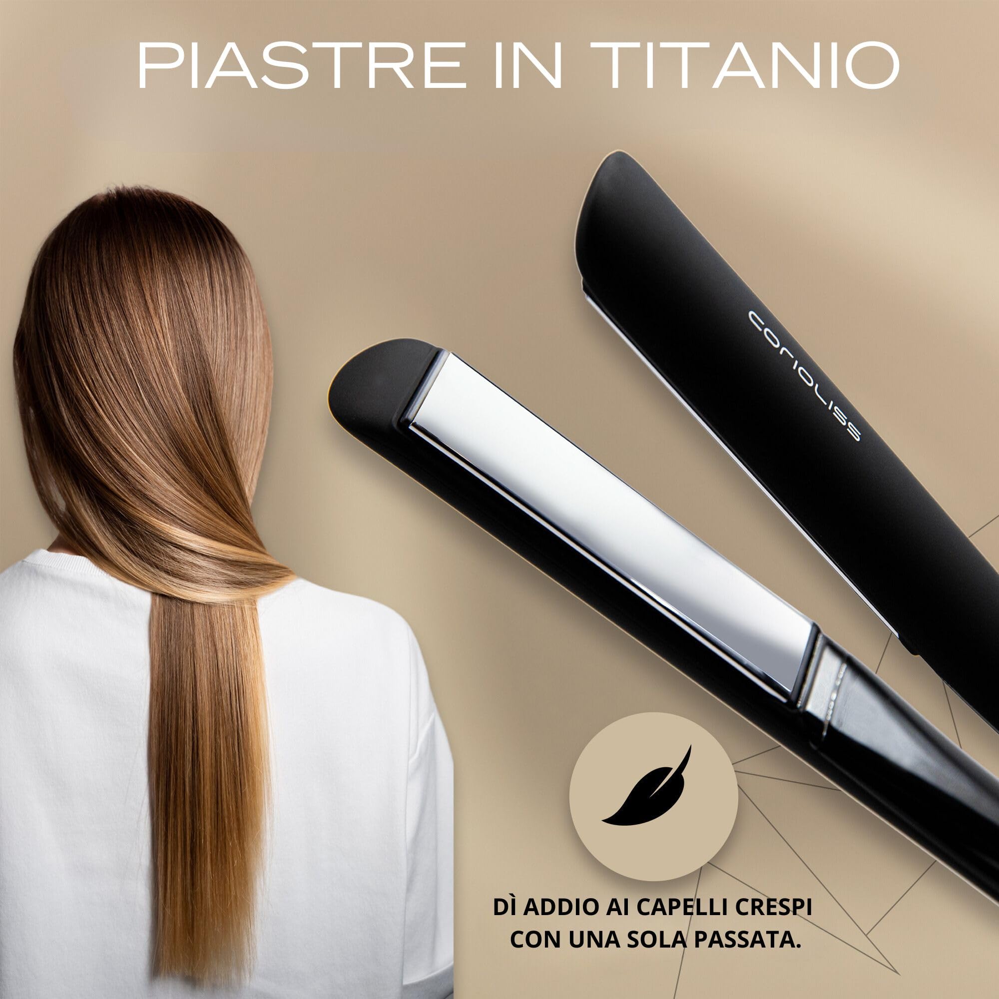 Corioliss C5 | Piastra per Capelli Professionale | Piastre in Titanio | Perfetta per Lisciare e Fare Onde | Fino a 235°C Black Chrome
