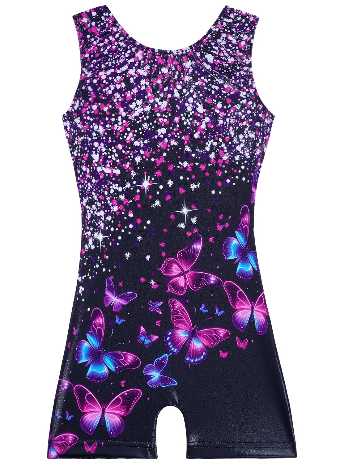 Leotards for Girls Gymnastics Toddler Dance Biketards Mermaid Unicorn Athletic Dance Wear Shiny Rainbow Blue Hotpink