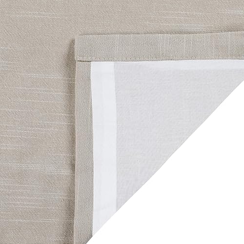 Miniatura 6 de TWOPAGES Cortina de lino plisada filtrante de luz con forro de privacidad de algodón para sala de estar, dormitorio, elegante y suave, 52 pulgadas