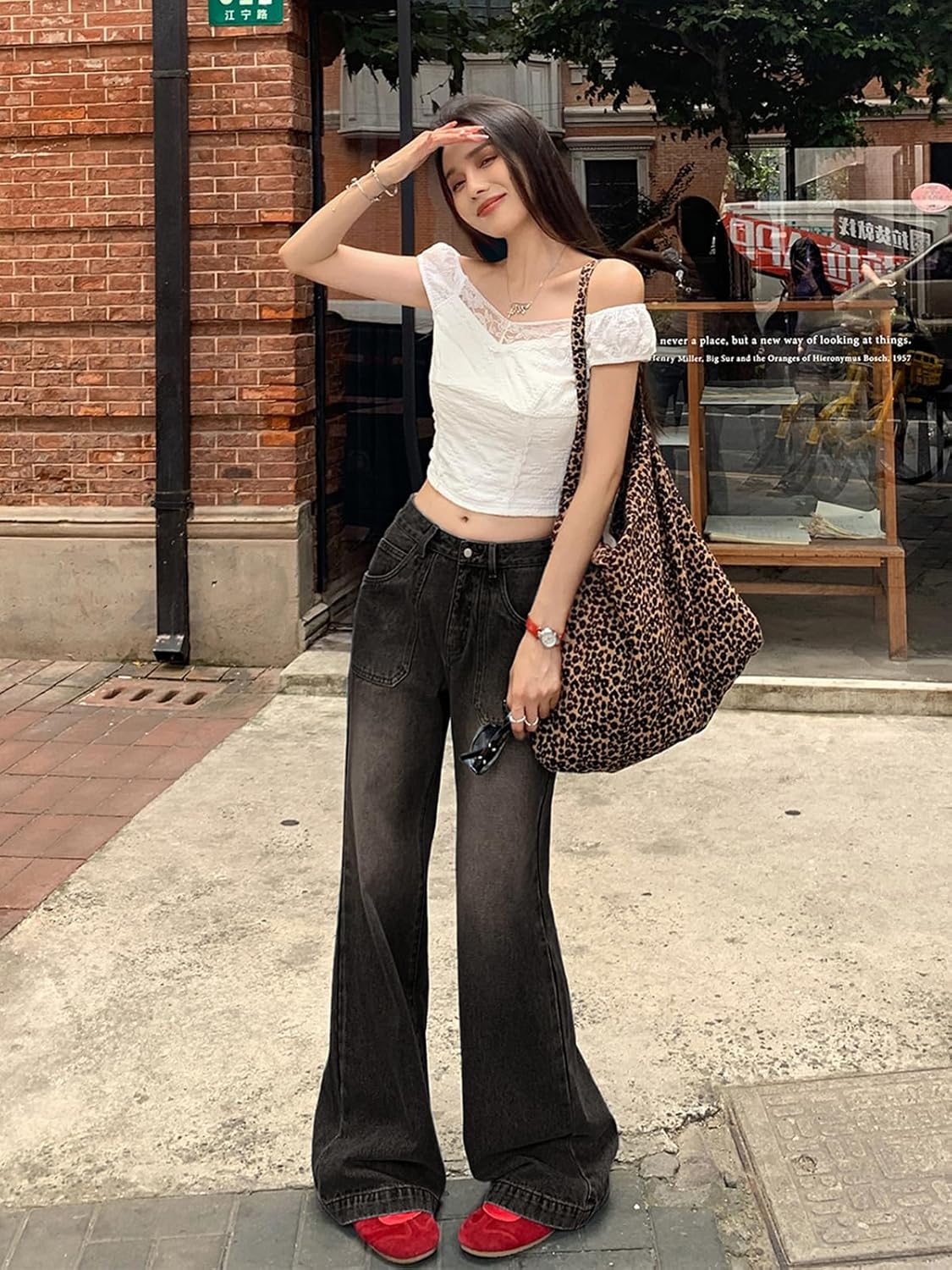 EMMIOL Baggy Jeans for Women, Wide Leg Jeans Plus Size Boyfriends Denim Pants, Y2K Vintage Style