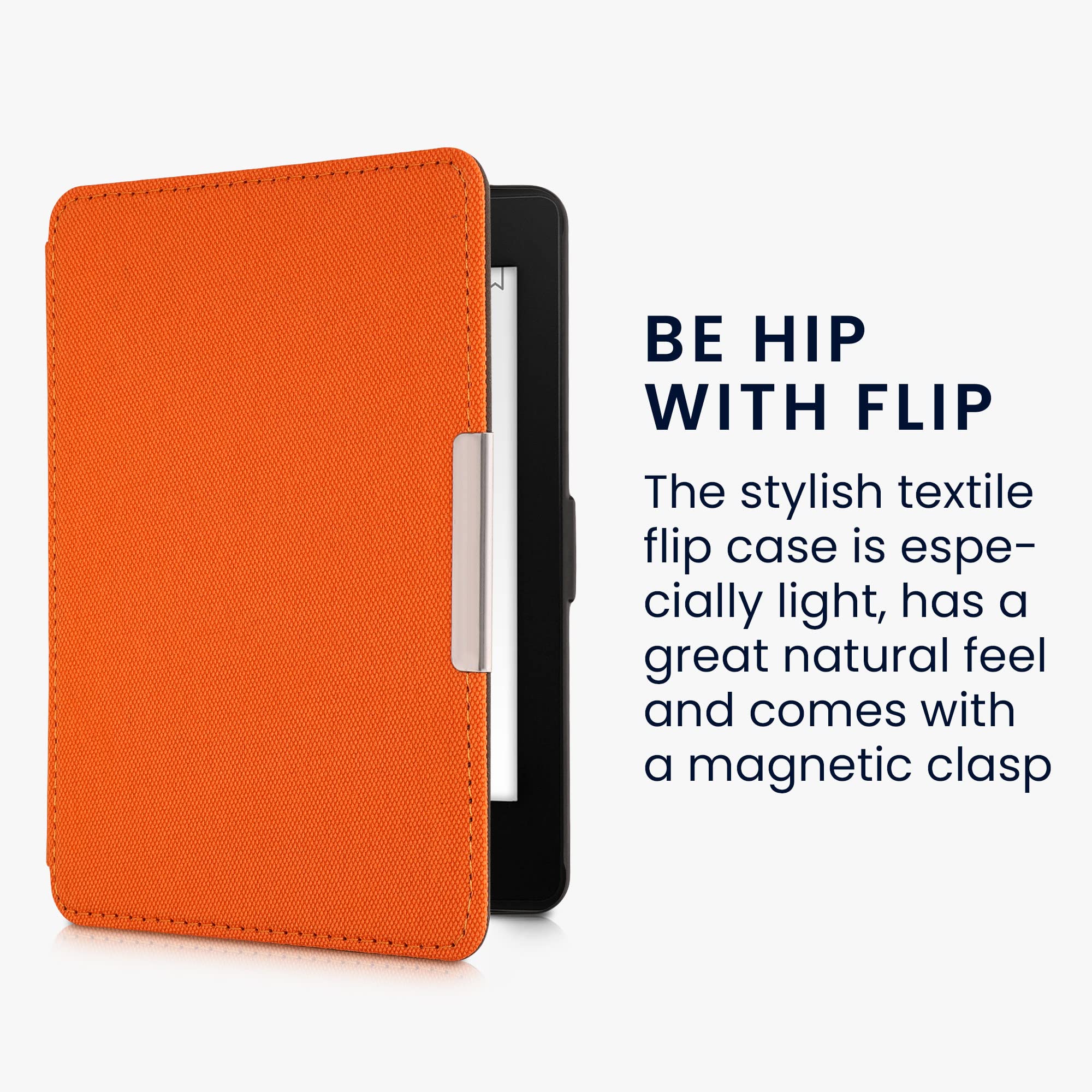 Funda compatible con Amazon Kindle Paperwhite - Funda protectora de nailon para lector electrónico - Naranja 3