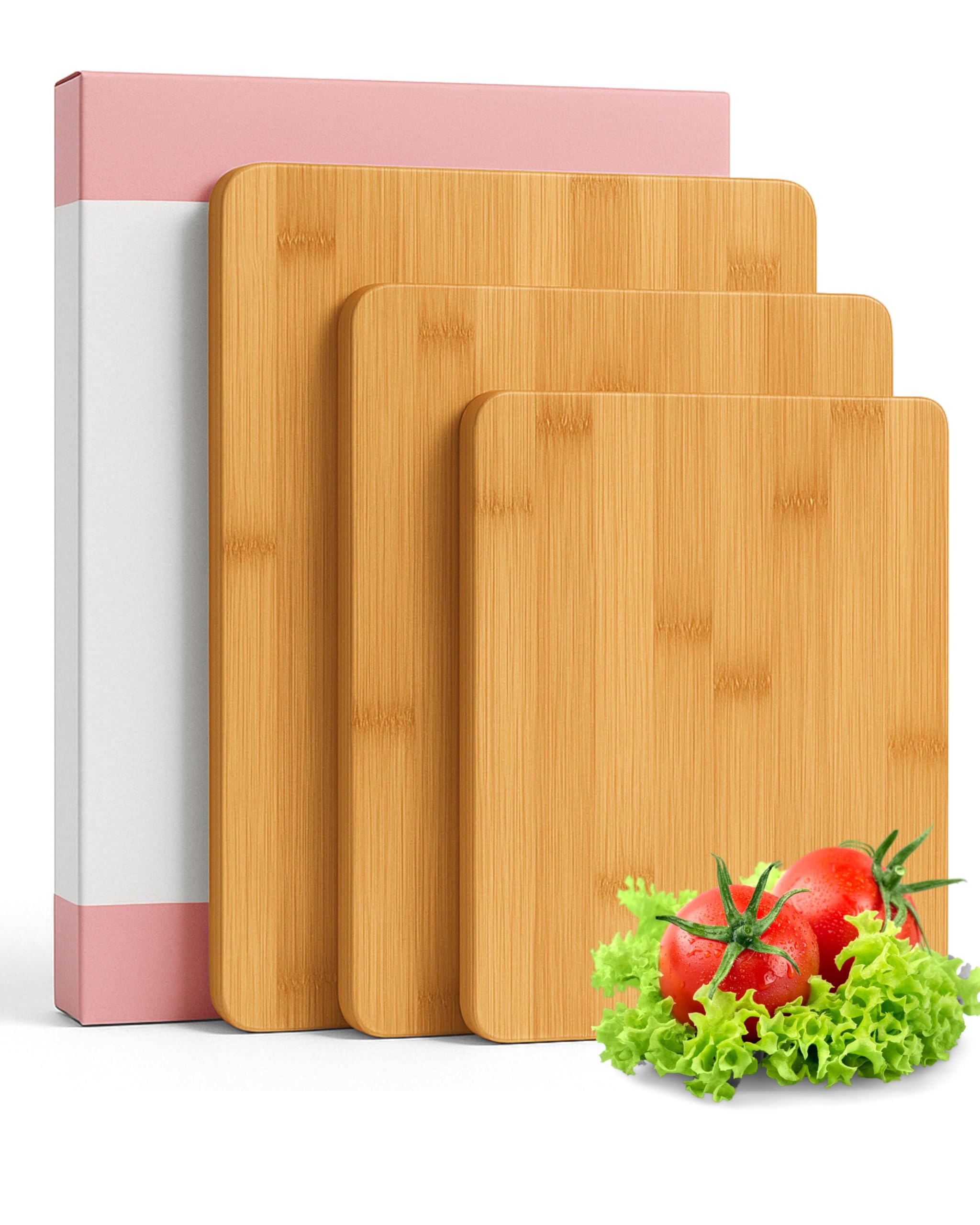 Tabla De Cortar De Bambú + Cuchillo Y Balleta - Ecológica, Antibacteriana, 32x22x1,8 Cm, Ideal Para Cocina Diaria