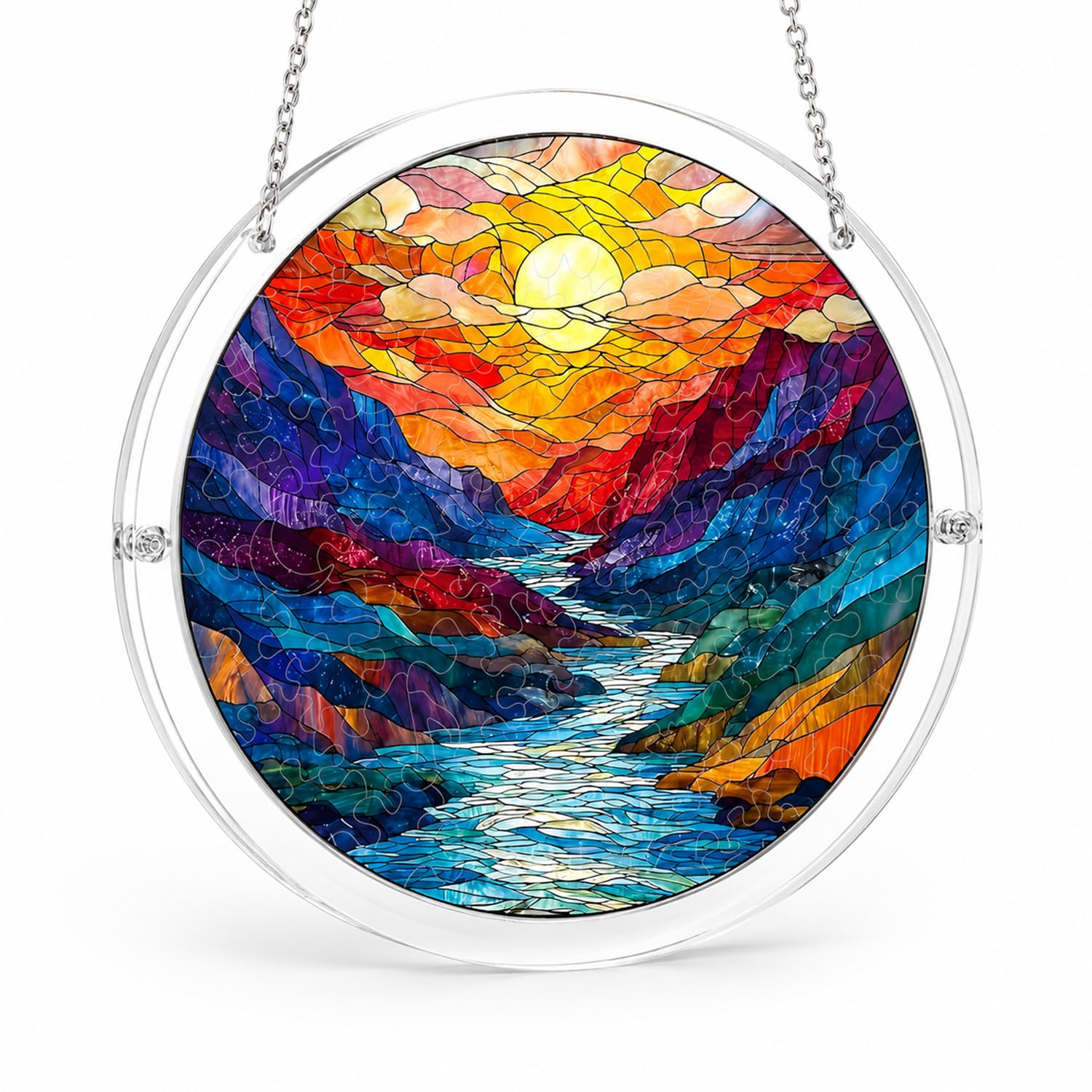 Acrylic Suncatcher Puzzle, Colorful Suncatchers for Windows