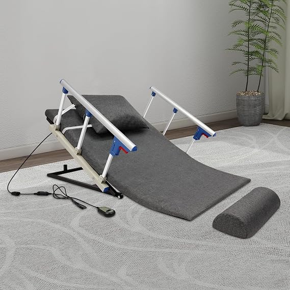 Electric Adjustable Back rest for Bed with Remote Control, Lifting Bed Back Support for Elderly Recovery Patients, Reclining Backrest with Pillow, Steel Frame