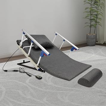 Electric Adjustable Back rest for Bed with Remote Control, Lifting Bed Back Support for Elderly Recovery Patients, Reclining Backrest with Pillow, Steel Frame