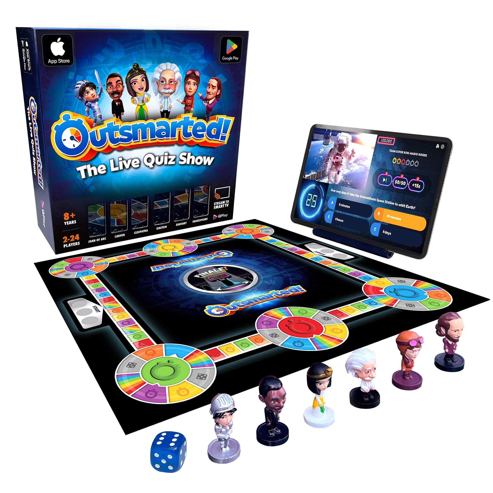 Outsmarted - The Live Quiz Show Board Game | Kids, Teens & Adults | The Ultimate Family Game Night | Age 8+ | Perfect for 2-24 Players | 10,000+ Multimedia Questions | 2025 Edition