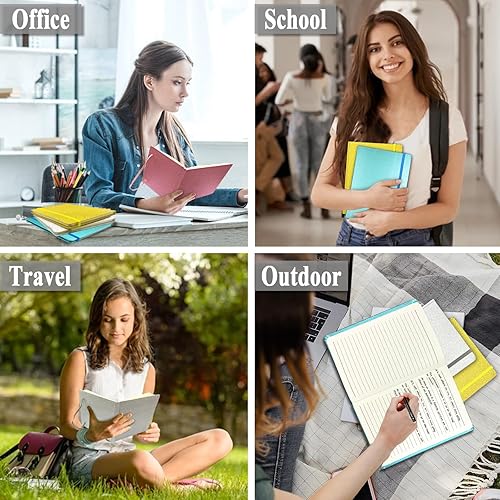 Miniatura 5 de Paquete de 4 cuadernos con purpurina, 8.3 x 5.7 pulgadas, 160 páginas rayadas con purpurina que nunca se despegan, diario brillante para niñas,