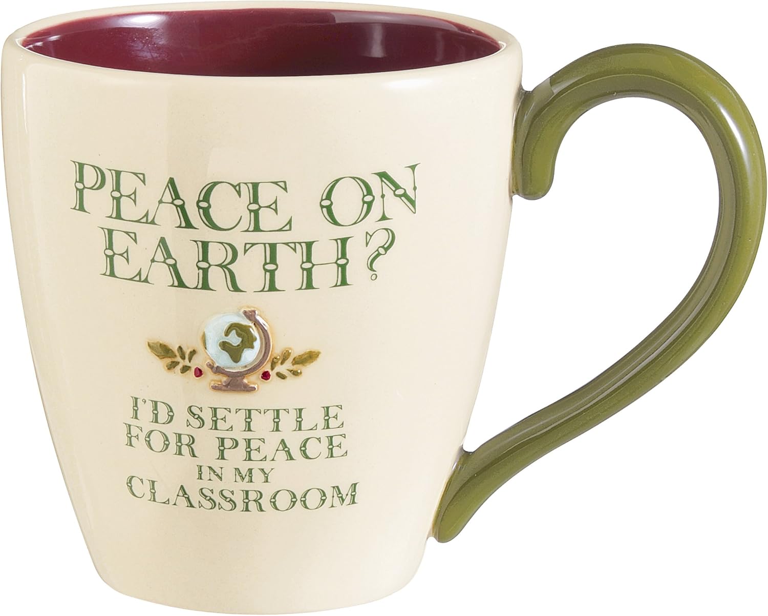 Grasslands Road Holiday Conversations 4Inch Teacher Peace Mug, 12Ounce Coffee