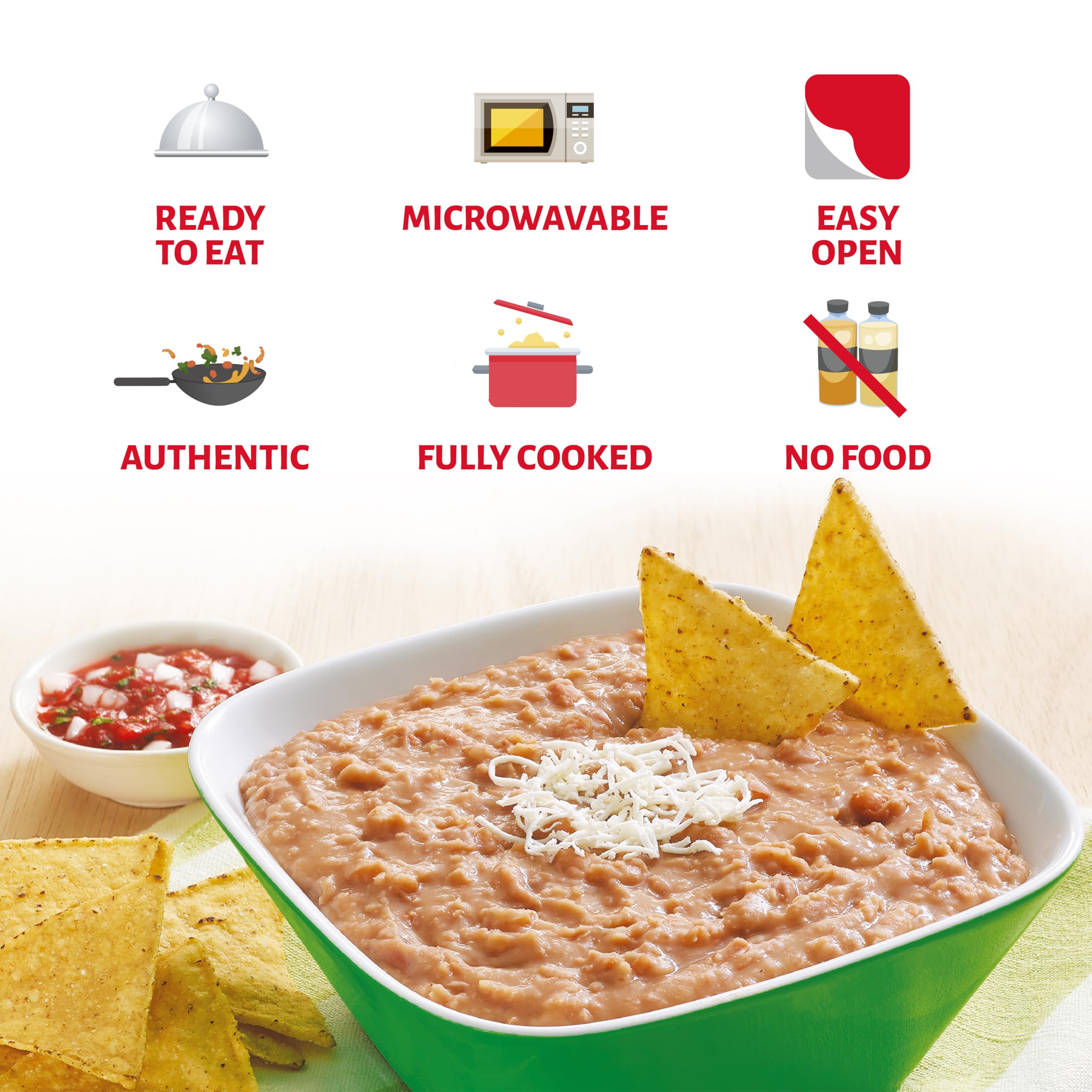 Chata Mexican Refried Pinto Beans, Authentic Mexican Flavor, 15.2 oz (Pack of 5)