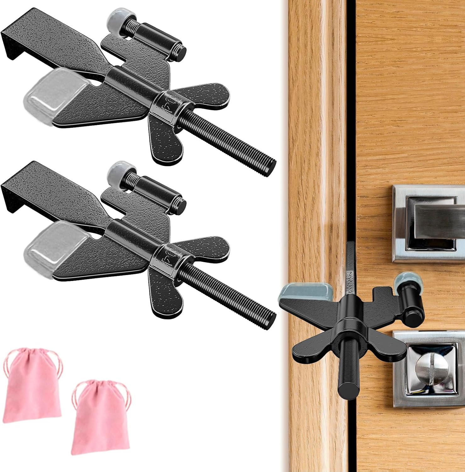 2-Pack Adjustable Door Locks for Travel Security & Unauthorized Entry Prevention 2-Pack Adjustable Door Locks for Travel Security & Unauthorized Entry Prevention