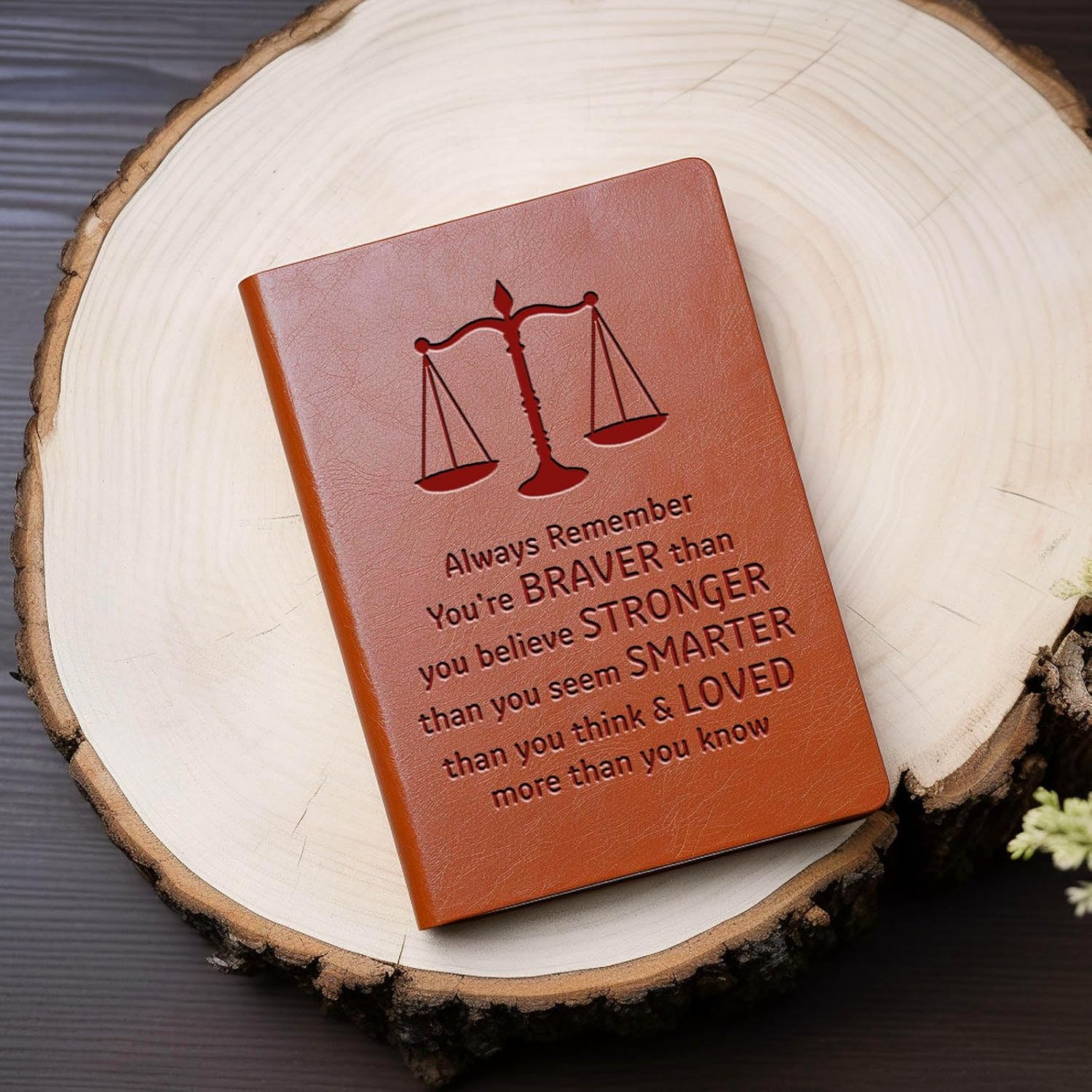 Lawyer Gifts Leather Notebook Always Remember You’re Braver Than You Believe Leather Journal Notebook Law School Graduation Gifts Future Lawyer Gifts (Brown) - Image 5
