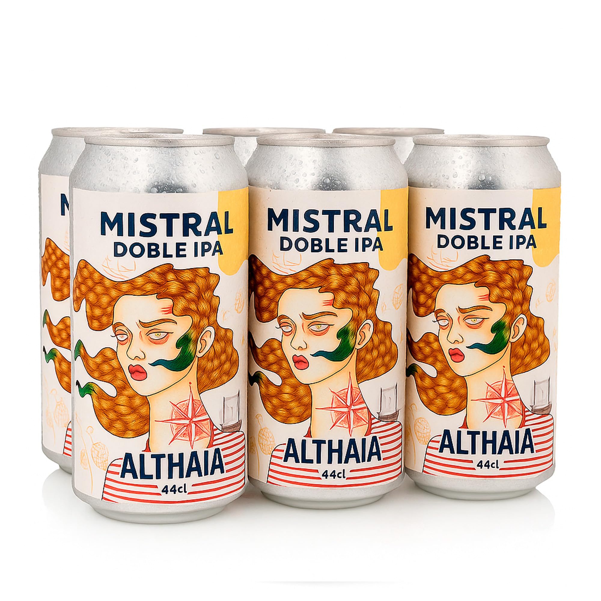 Cerveza artesana Althaia Mistral Doble IPA – Lata 44cl – 8,7% Vol (Pack 12 latas, 12, unidad)