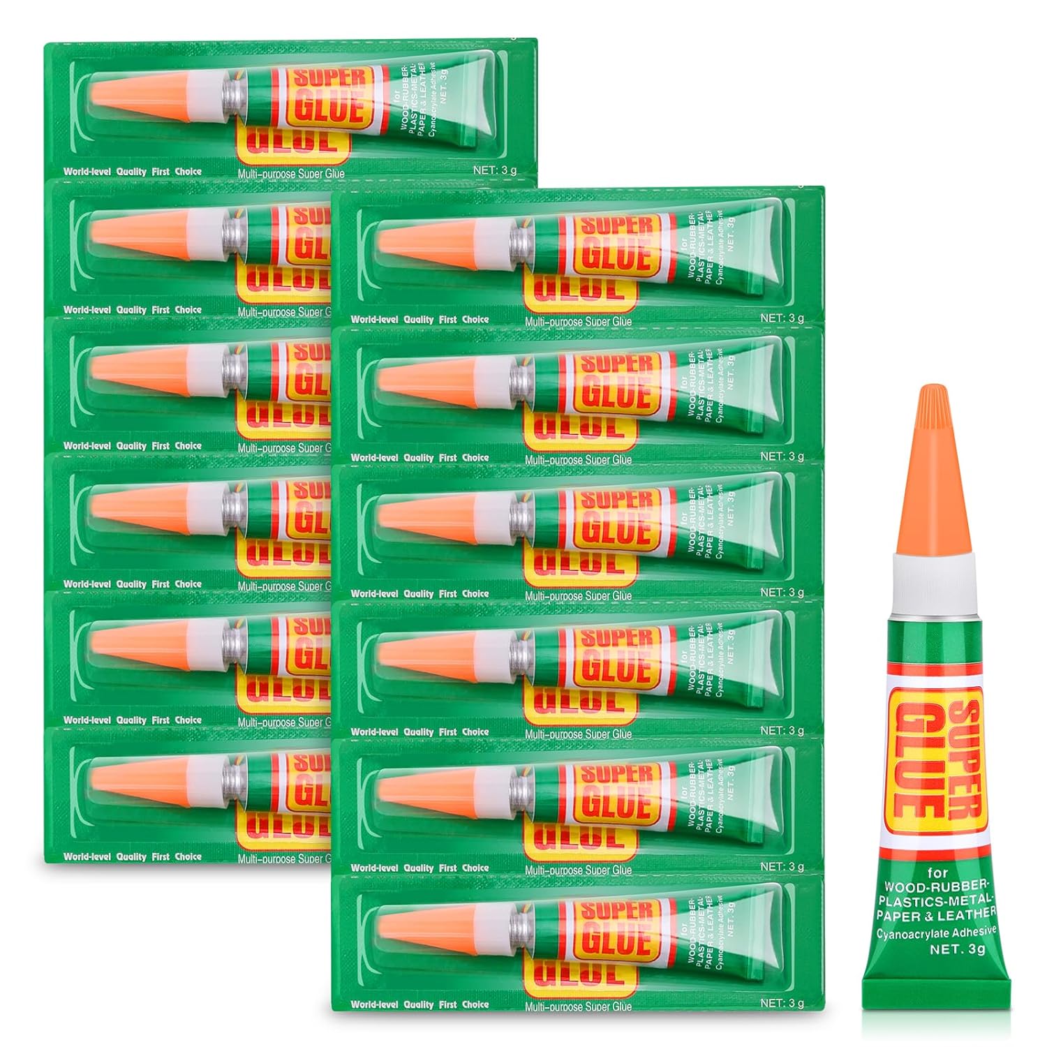 12 x 3g Super Glue Strong Adhesive, Fast Drying SuperGlue Liquid