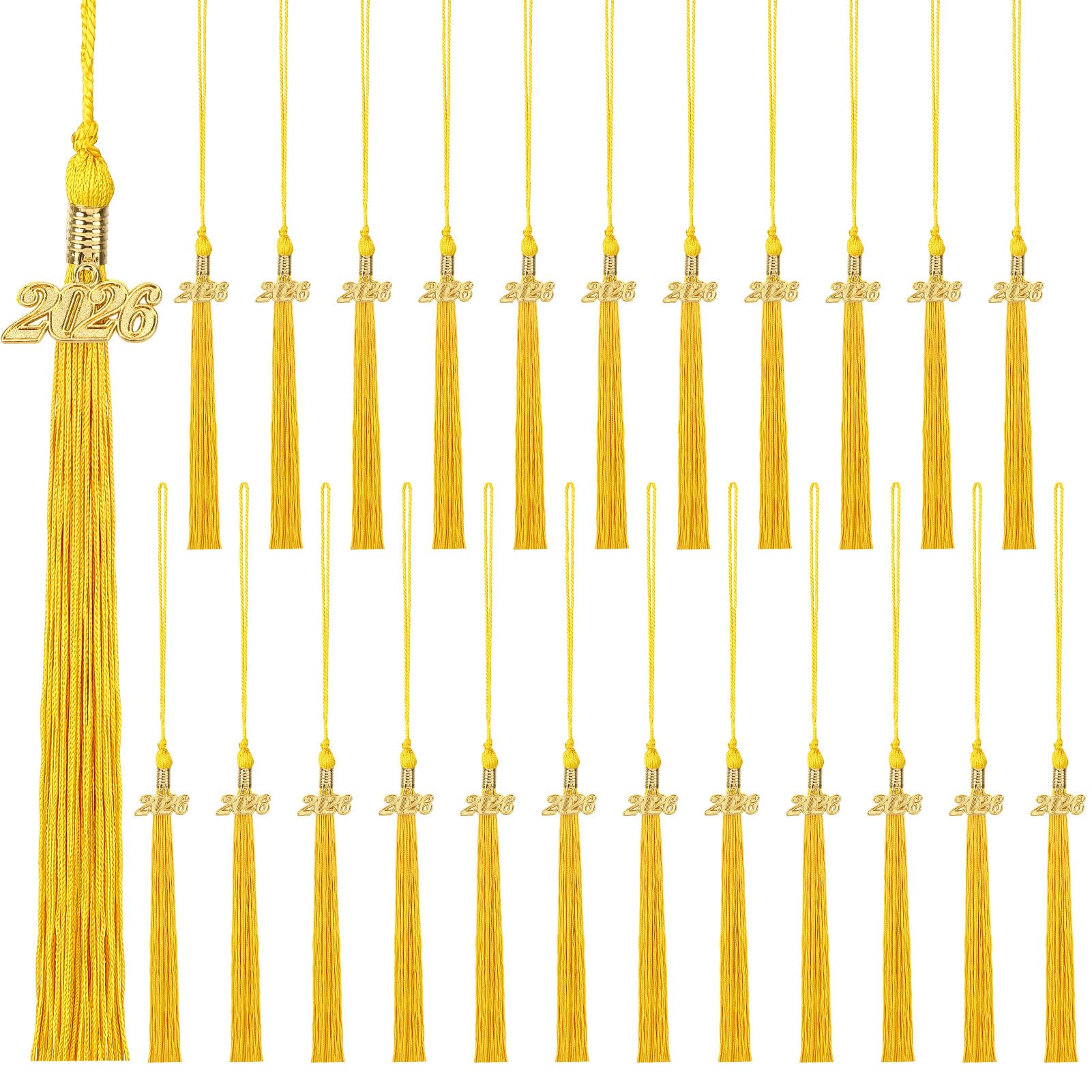 Photo 1 of Fingertip WD 24 Pieces 2026 Graduation Tassel, Graduation Cap Tassels Decoration with 2026 Year Gold Date Charms, Grad Gifts for 2026 Year Grad Ceremonies Souvenir, Gold