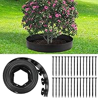 BOUTICOL 30 Ft Planting Grow Rings with 30 Spikes - Weed Barrier, Moisture Retaining Plant Rings for Outdoor Gardens, Roses & Shrubs