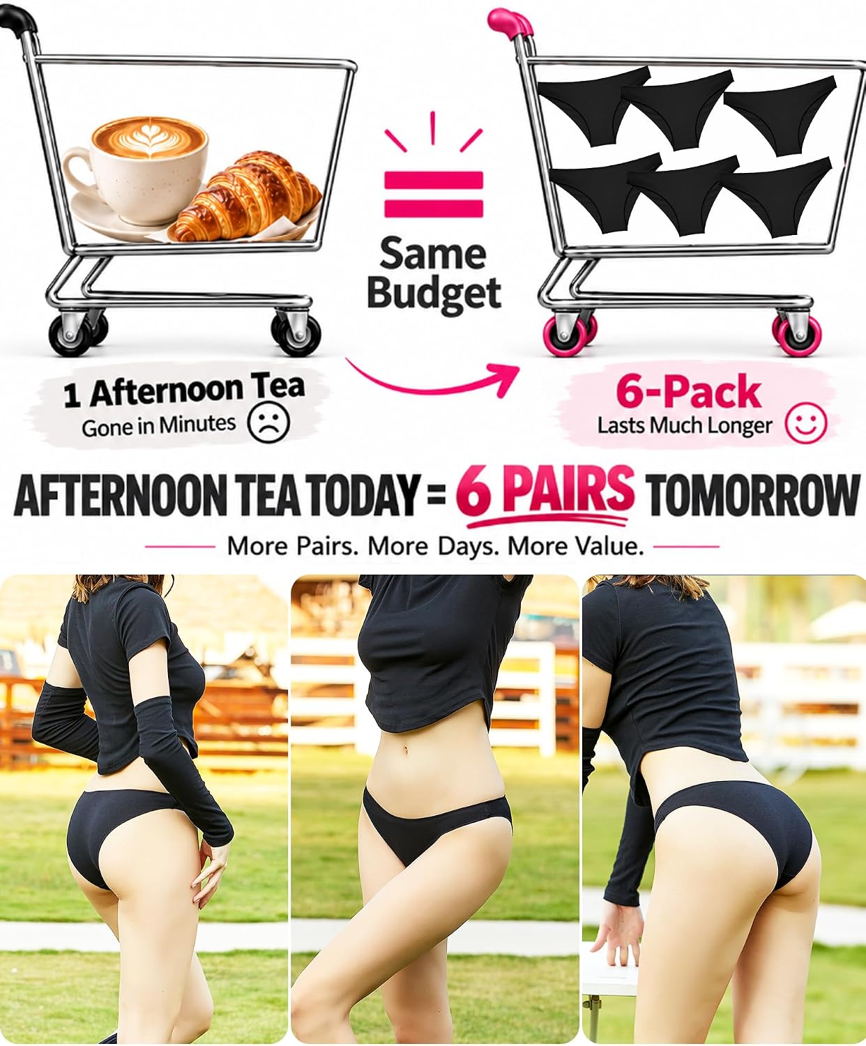 FINETOO Cotton Underwear for Women Sexy Cheeky Bikini Panties Lingerie
