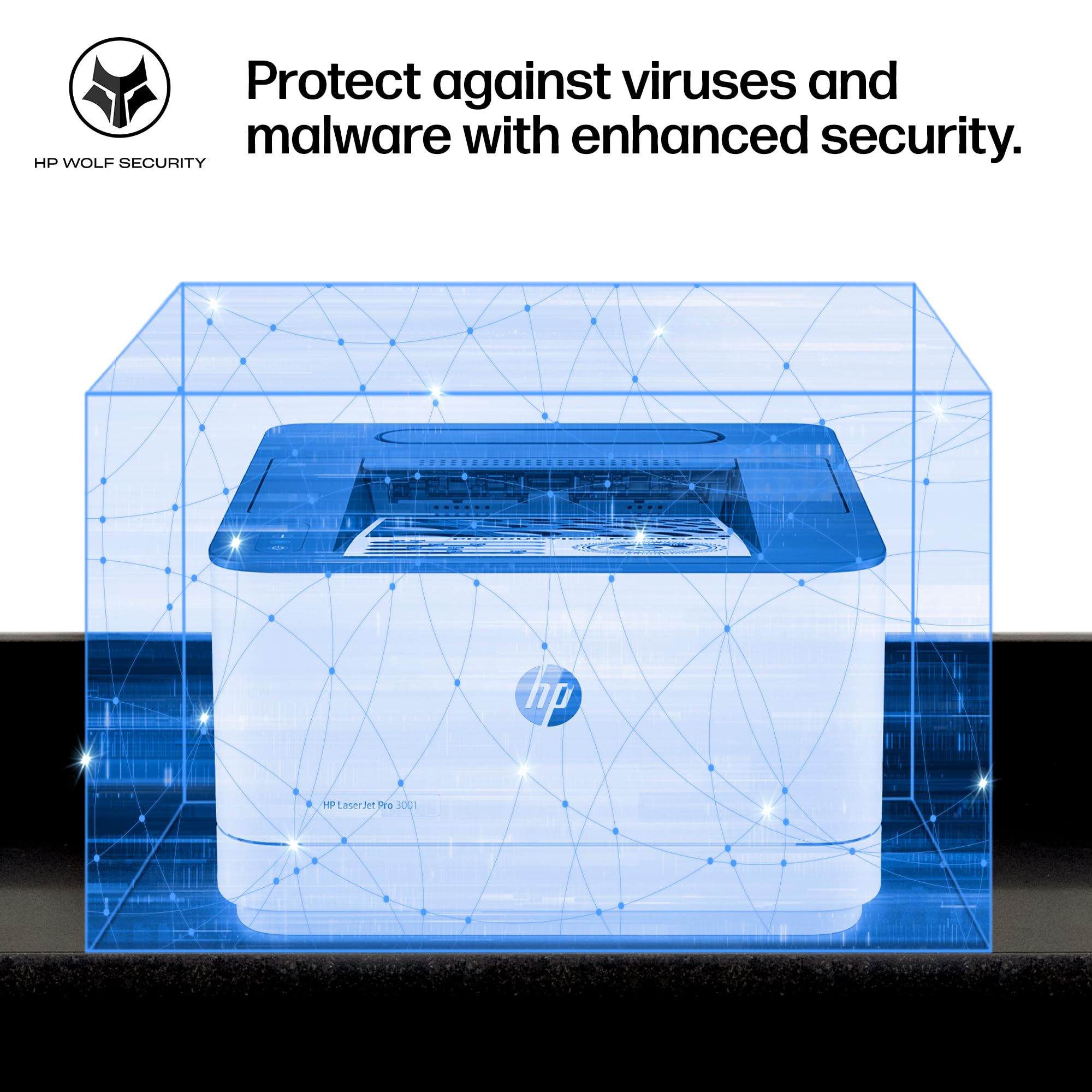 HP LaserJet Pro 3001dw Wireless Black & White Printer, Best-for-Office (3G65OF)