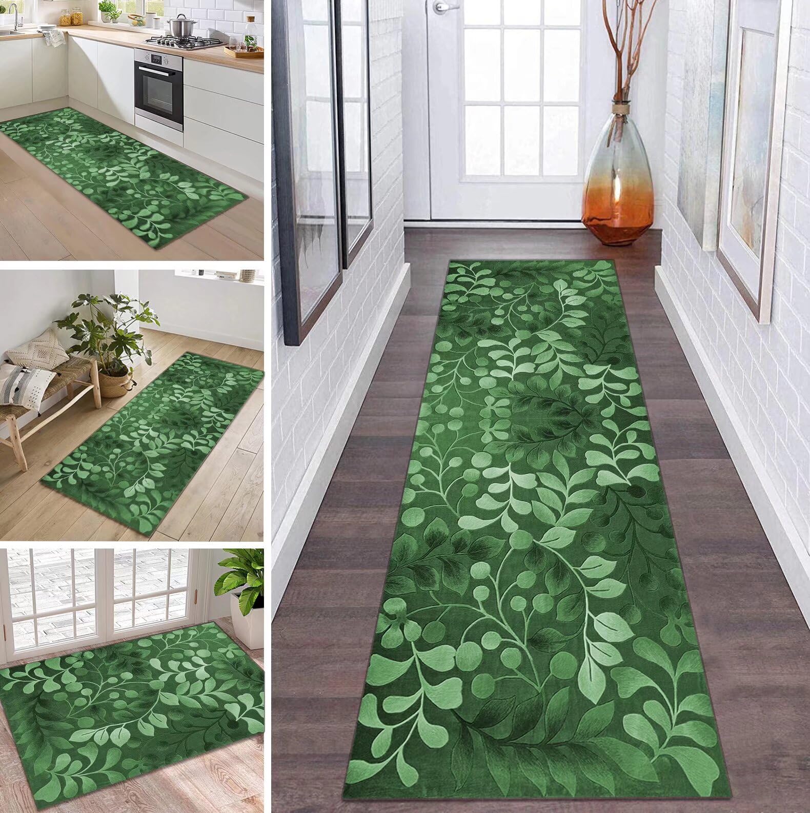 ZDYHMrj Teppich Läufer Cyan - 80x400 Cm, Rutschfest, Waschbar, Für Flur, Küche, Wohnzimmer