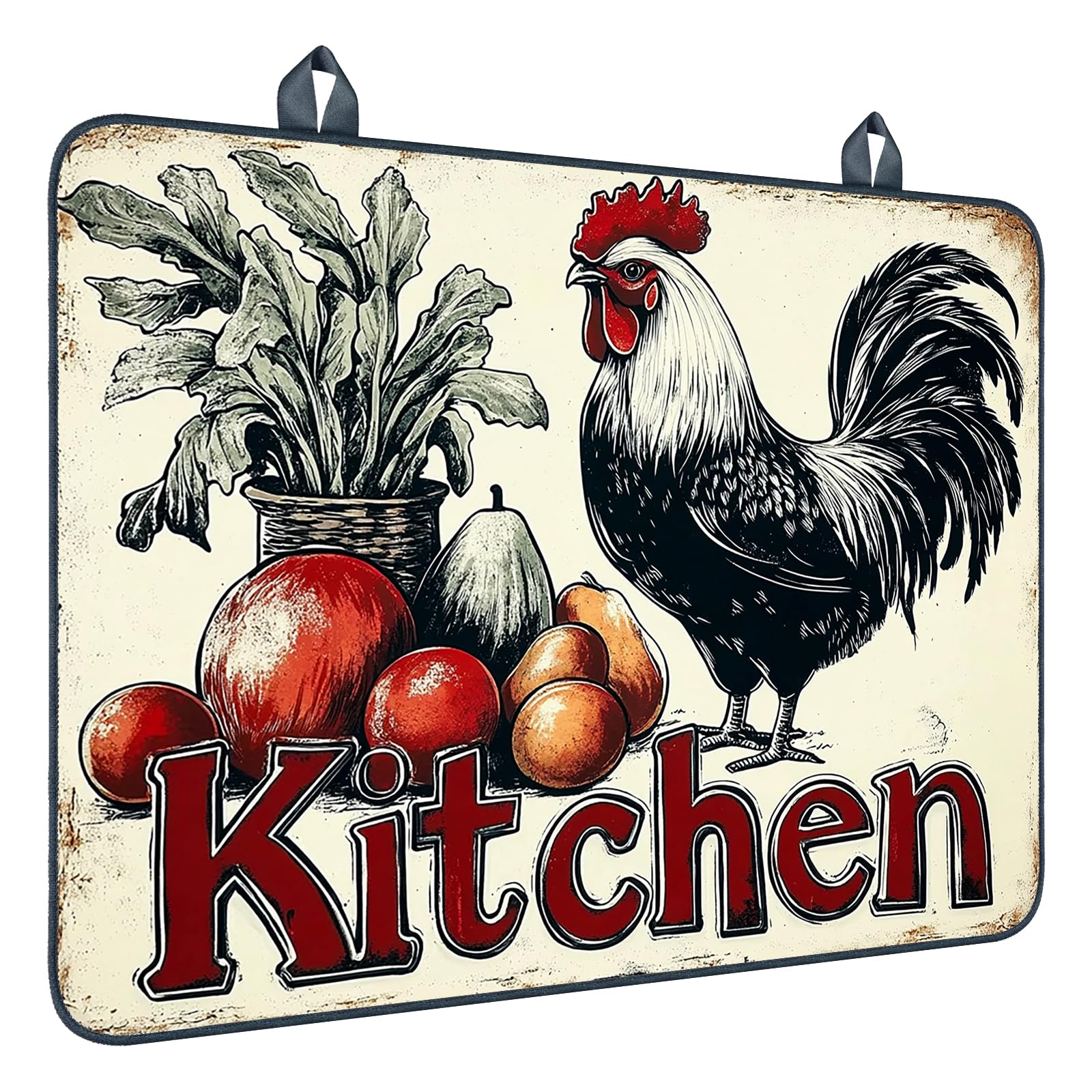 Nuxovilar Vintage Kitchen Stove Cover Diatom Mud 20.47x28.34 In