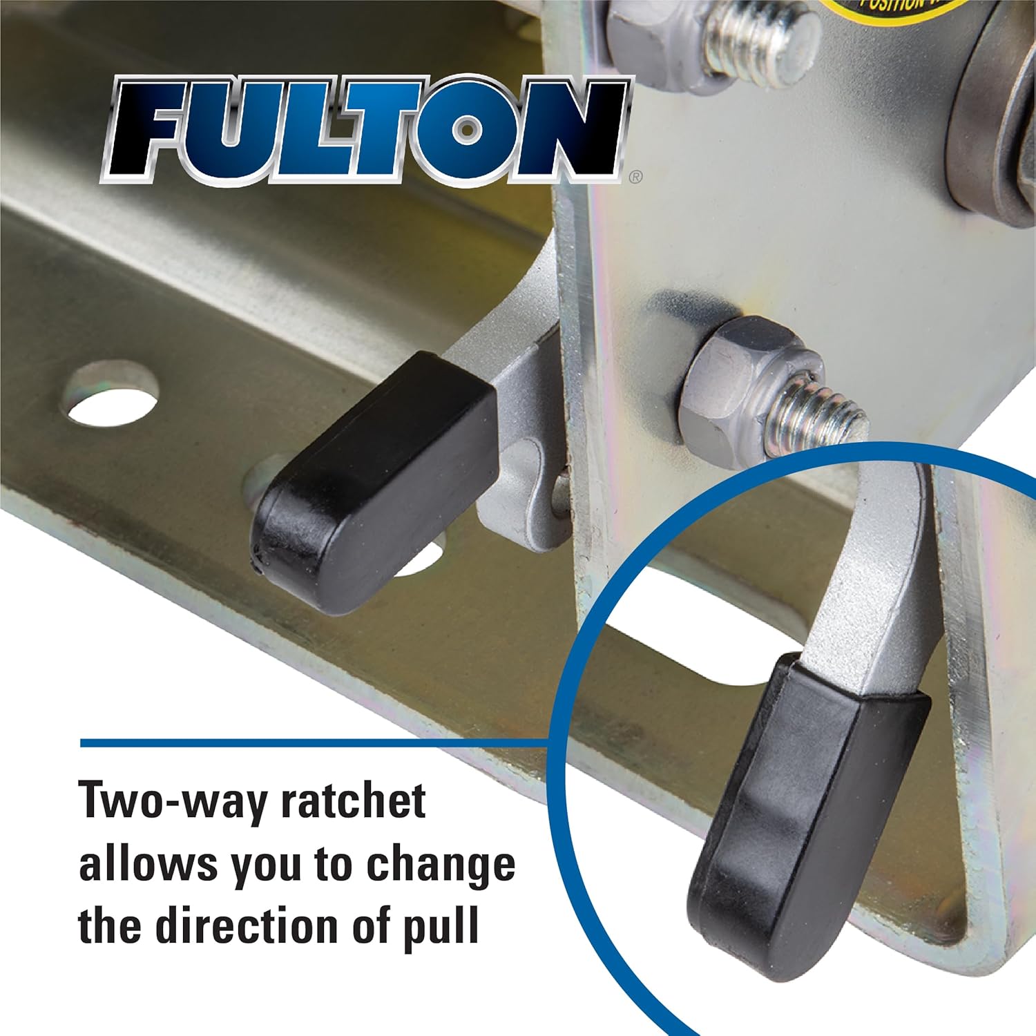 Fulton 142430 Trailer Winch, Two-Speed, 3,700 lbs. Capacity, No Strap, Two-Speed Hand Crank Winch, High-Performance Zinc Finish