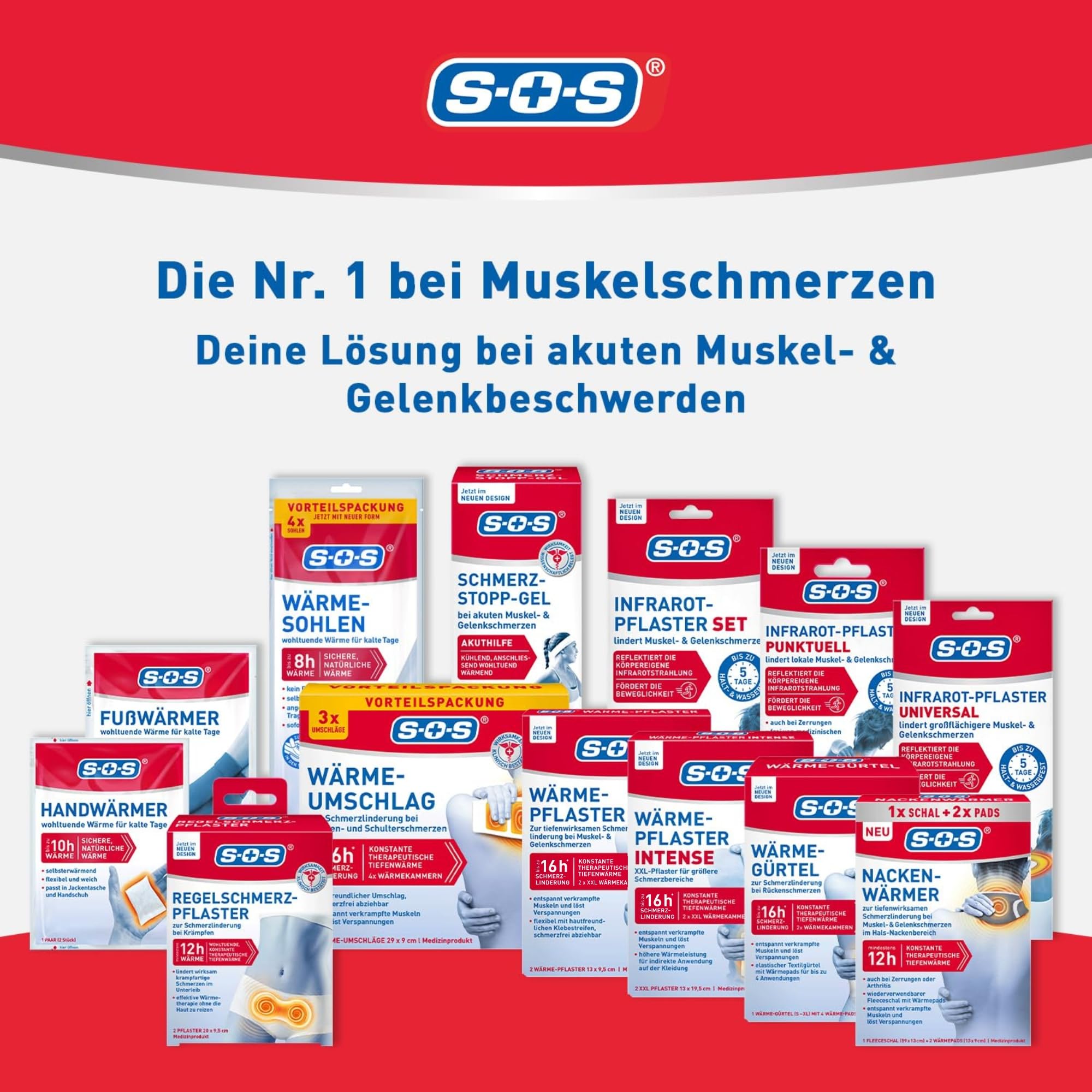 SOS Regelschmerz-Pflaster (6x 2 Stück) - angenehme Wärme zur Schmerzlinderung bei Krämpfen - wohltuende und konstante Tiefenwärme bei Schmerzen während der Menstruation - je 20 x 11 cm