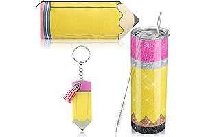 Abbylike Teacher Tumbler Set with Inspiring Keychain and Pencil Case