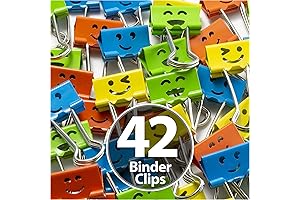 Business Source Smiling Face Emoji Binder Clips