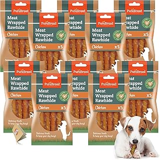 50pk Twist Rawhide Sticks Chicken Dog Treats | Chicken Wrapped Dog Chews Toy | Low Fat, High In Protein Chicken Twists for Dogs | Chicken Rawhide Dog Chew | Chewy Twists with Chicken with SOL Notebook