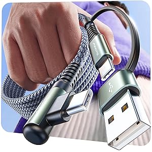 AINOPE USB C Cale for Carplay Fast Charger Cord,60W Charging Cable for iPad Charger and U SB C to USB C Devices,Right Angle Type C Cord Carplay Cable fit iPhone 16 Pro Series,1 Pack 3.3Ft Grey