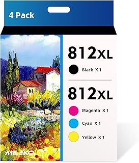 812XL 812 XL T812XL Remanufactured Ink Cartridges Replacement for Epson 812XL Ink Cartridges to use with Workforce Pro WF-7840 WF-7820 WF-7310 EC-C7000 Printer (BCMY,4 Pack)