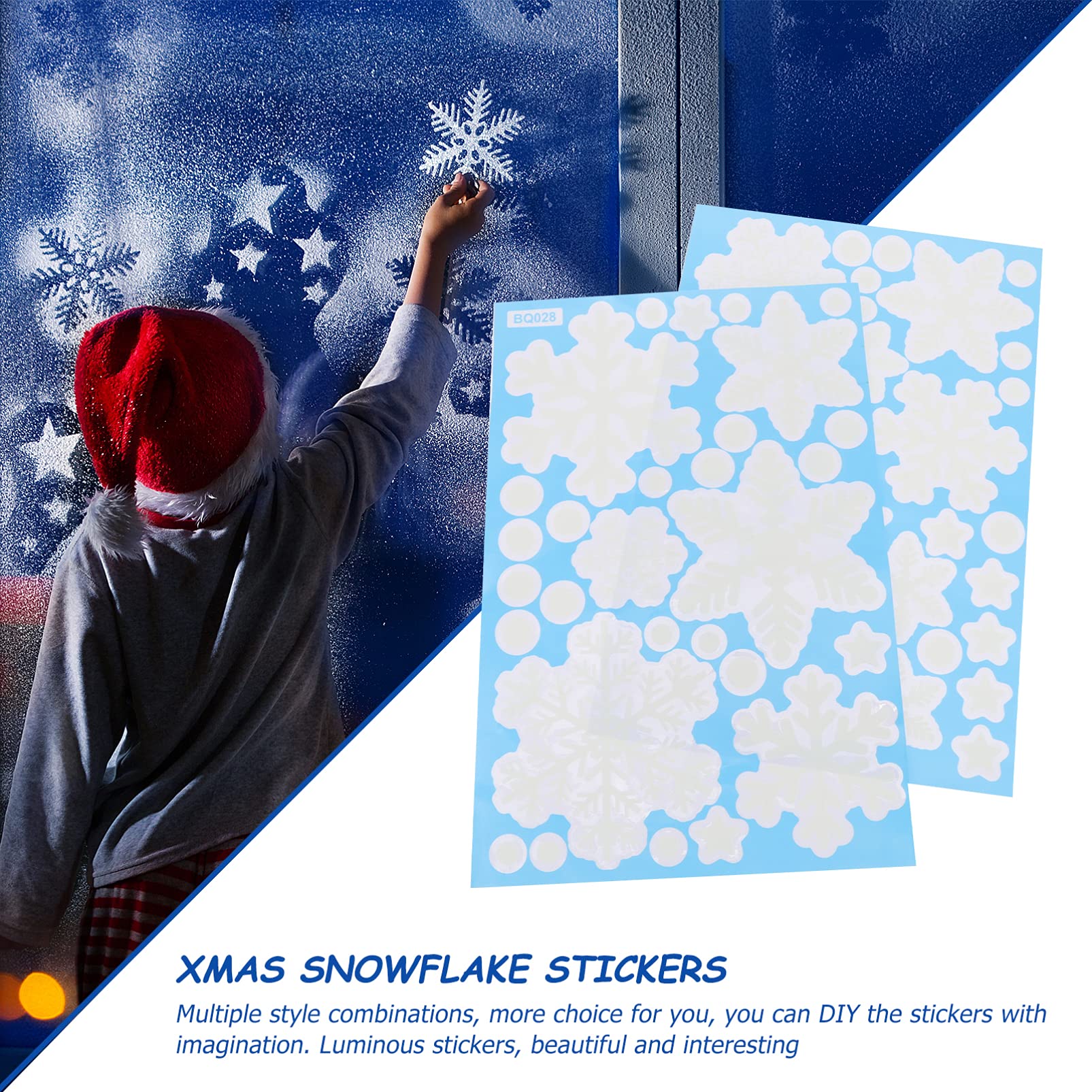 Ipetboom 14fogli Adesivi Per Decorazioni Natalizie Stickers Statici Pvc Per e Festivi