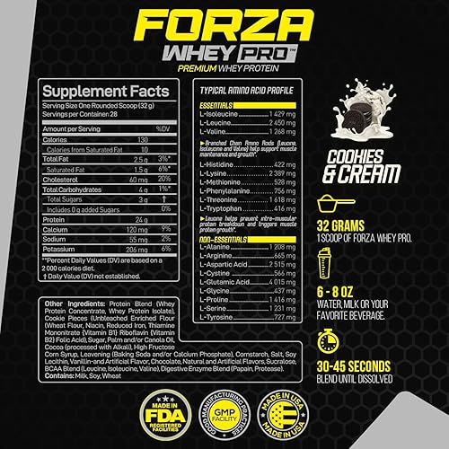 Miniatura 3 de Forzagen Proteína de suero en polvo  Batidos de proteína con 0.88oz de proteína en polvo bajo en carbohidratos, sin azúcar añadido, mejor sabor de